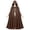 Coffee Unisex Halloween Cloak, variant on JOANKDMI Unisex Halloween Cloak with Hood Full Length Long Cape Tie Front Wicca Pagan Robe for Vampire Witch Wizard Gothic Cosplay Costume Role Play Dress Up Party