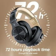 OneOdio Bluetooth Over-Ear Headphones with Mic | Wireless & Corded Dual-Mode Headphones for Drum Piano PC Phones Laptop-72 Hours Playtime-A70 Gold