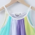 thumbnail image 3 of FRSASU Kids Dress Outfits Clearance,Girls Summer Rainbow Striped Stitching Dress Princess Dress, 3 of 7