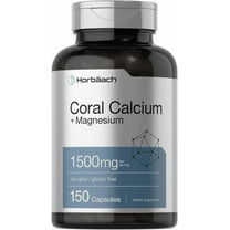 Coral Calcium 1500mg | 150 Capsules | Plus Magnesium | Non-GMO and Gluten Free | by Horbaach