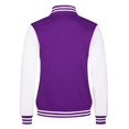 thumbnail image 4 of Breezora Women Loose Striped Long Sleeve Button Down Baseball Jacket Rib Cuff with Side Pockets Fall, 4 of 5