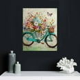 thumbnail image 4 of COMIO Teal Bicycle Wall Art Inspirational Bike Flowers Pictures Wall Decor It Is Well with My Soul Music Canvas Prints Framed Modern Painting Artwork for Bathroom Kitchen Bedroom Living Room, 4 of 4