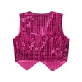 thumbnail image 6 of vastwit Womens Shiny Sequined Hip-hop Jazz Dance Vest Waistcoat Tops Stage Fancy Dress up Costumes Hot Pink 170, 6 of 6