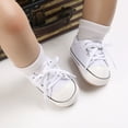 thumbnail image 2 of Gureui Infant Baby Boys Girls Canvas Sneakers, Anti-Slip Newborn Soft Flat Sole Prewalker Shoes, 2 of 7