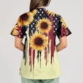 thumbnail image 3 of 250th Anniversary USA Scrub Tops Women Loose V Neck Red White and Blue Print Scrubs Short Sleeve Independence Day Patriotic Scrub Shirts Nursing Workwear Medical Nurse Uniform with Pockets Yellow 5XL, 3 of 5