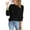 Black, variant on Sweaters for Women Round Neck Solid Color Long Sleeve Knit Sweater Hollow Out Top Fall Fashion 2023 Black