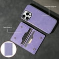 thumbnail image 5 of for iPhone 15 Pro Wallet Case, 2-in-1 Detachable Back Magnetic Cover & PU Leather Wallet Phone Case, with Folio 4 Card Holders, Support Mag-Safe Charging Case for iPhone 15 Pro, Purple, 5 of 8