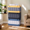 thumbnail image 6 of Versatile Foldable Seatable Car Organizer Box Heavy Duty Storage Bins With Lids Trunk,Durable Plastic,60L Can Store Clothes, Toys Camping Equipment in Large Capacity (yellow), 6 of 16