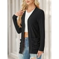 thumbnail image 3 of JWD Women's Cardigan Woolen Sweater Soft Comfortable Casual Lightweight With Pockets Black M, 3 of 7