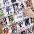 thumbnail image 2 of Card Display Stand, 5-Tier Trading Card Display, Wooden Graded Baseball Sports Card Display, Trading Card Display Case for Card Collection & Show,Brown, 2 of 7