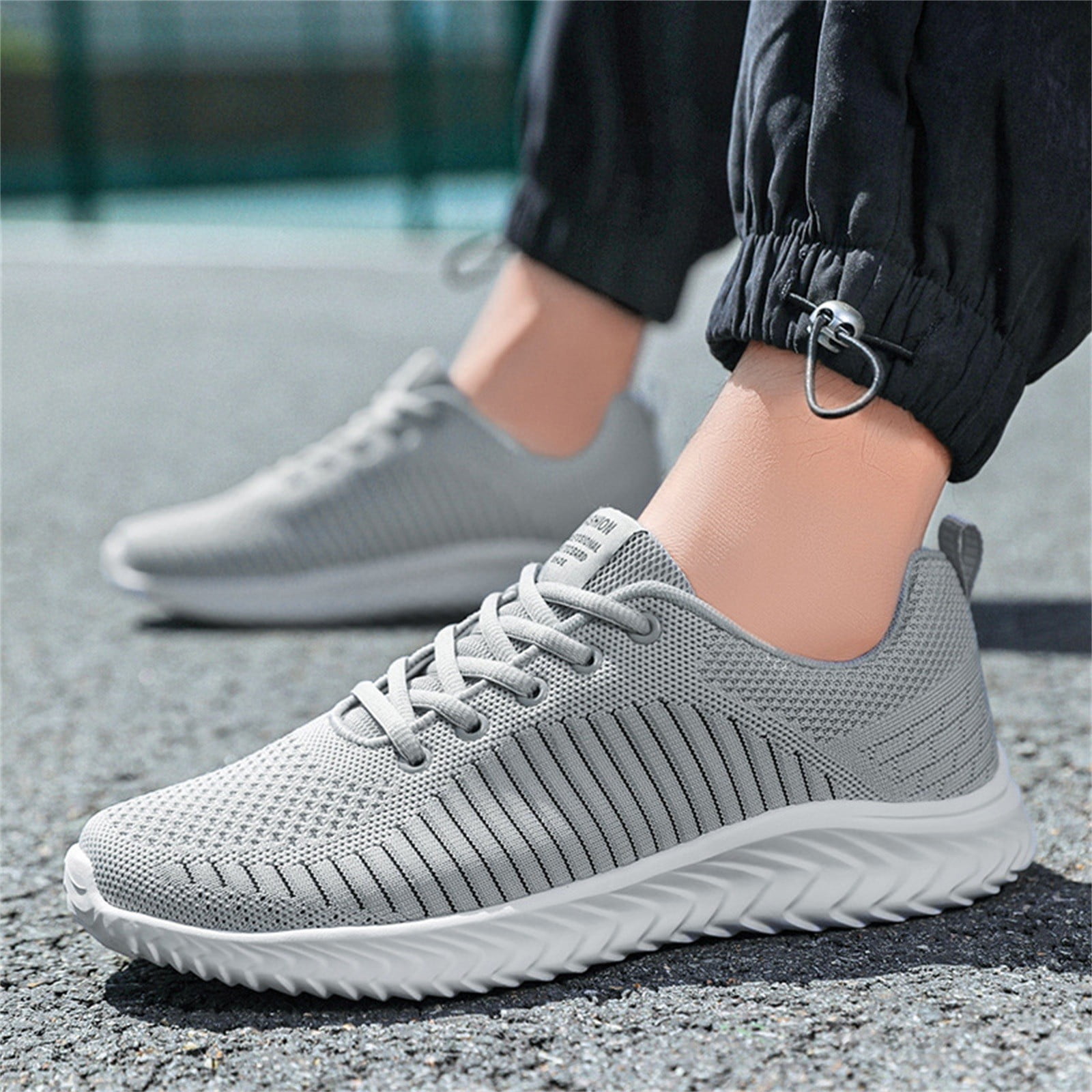 Men Sneakers Summer Plus Size Lightweight Comfort Shoes Sneakers Non Slip  Casual Running Shoes Red 8