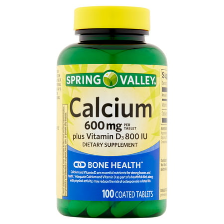 Spring Valley calcium avec vitamine D 600 mg