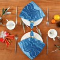 thumbnail image 4 of Iauyy Satin Napkins Set of 4- Abstract- Blue DIY Printing Decoration Cloth Napkin- Easy Care for Home/Party, 4 of 8
