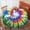 Red And Green-2, variant on Red and Green Tie Dye Pattern Round Tablecloth 70"x70", Wrinkle Resistant Wipeable Table Cover for Kitchen Dining Room Picnic Patio and Party