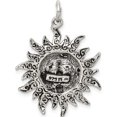 thumbnail image 5 of Sterling Silver Antiqued Sun Charm Solid Open back Opulent Glistening Graceful Ideal for collectors and jewelry lovers, 5 of 5