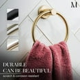 thumbnail image 2 of Brushed Gold Towel Ring - Modern Hand Towel Holder for Wall - SUS304 Stainless Steel Bathroom Towel Rack - Round Bathroom Towel Hanger - Towel Rack Bathroom - Towel Bar - Gold Towel Bar, 2 of 5