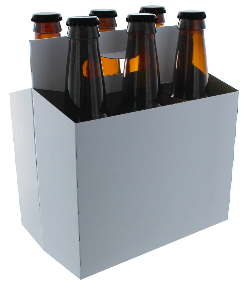 6 Pack Cardboard Beer Bottle Carrier For 12 Ounce Bottles Pack of 50 White