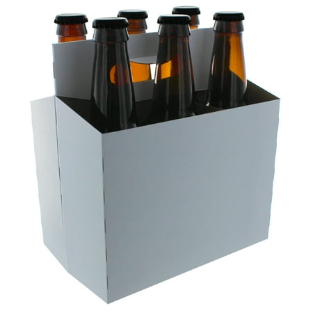6 Pack Cardboard Beer Bottle Carrier For 12 Ounce Bottles White (24