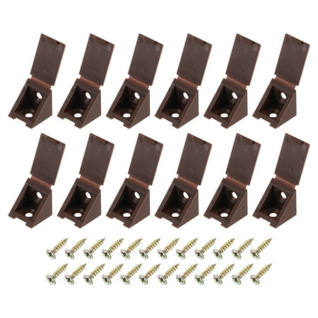 

20 Pcs 90 Degree Plastic Corner Braces 21x23x21mm Shelf Right Angle Brackets with Screws Brown