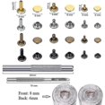 thumbnail image 2 of Double Cap Rivet, 300 Pieces Leather Rivets With 3 Fastening Tools Double Head Rivets For Diy Leather Craft Belt Wallet Decoration 3 Size Gold, Silver, 2 of 4