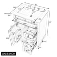 thumbnail image 4 of 24'' Bathroom Vanity with Sink, MDF & Pinewood Construction, 3 Drawers & Cabinet with 2-Tier Door Storage Rack, Soft-Close Door & Drawers, 4 of 9