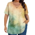 thumbnail image 2 of HOMBOM Womens Shirts Tee Shirts Summer Funny Tie Dye Comfy Graphic Plus Size Blouse for Ladies V Neck, 2 of 6