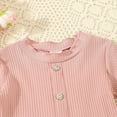 thumbnail image 6 of Lenpel Baby Clothes for Girls Toddler Fall Winter Cute Ruffle Long Sleeve Ribbed Shirts Pants 2Pcs Infant Outfits Set, 6 of 7