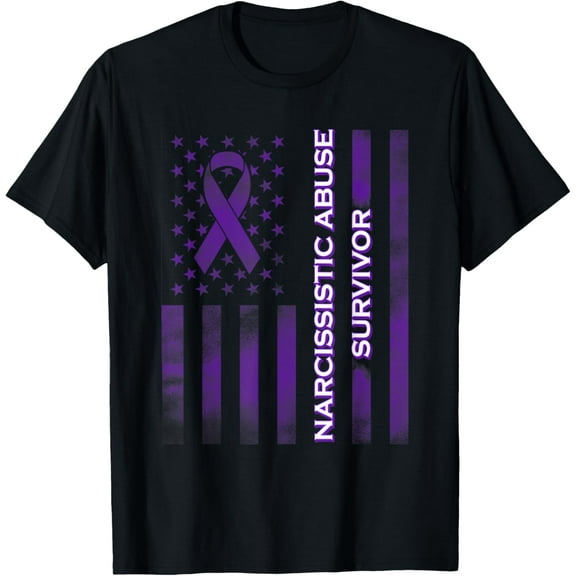 Narcissistic Abuse Awareness Month Purple Ribbon Survivor T-Shirt