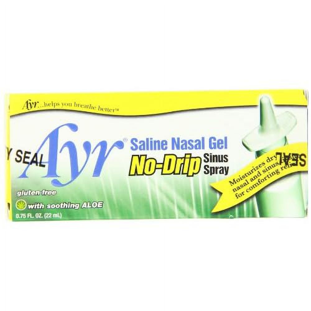 Ayr Saline Nasal Gel No-drip Sinus Spray With Soothing Aloe Vera, 0.75-Ounce Spray Bottles (Pack of 3)