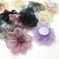 thumbnail image 4 of Nvzi-a 10pcs Organza Ribbon Flowers with Beads Appliques (Light Blue), 4 of 4