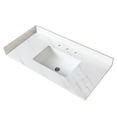 thumbnail image 6 of 43" Bathroom Vanity Top In White With 4" Backsplash, Undermount Sink And Sintered Stone - Pre-drilled Faucet Hole, Rectangular Sink, Brightness, 6 of 6