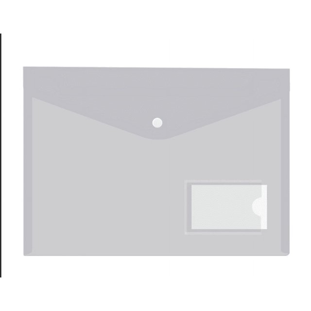 Carpeta de plástico A4 (transparente), paquete de 20 unidades, bolsillos para documentos, carpeta con botón a presión y bolsillo, carpeta de plástico A4 con solapa, carpeta transparente para documento