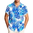 thumbnail image 2 of COSFO Button Up Shirt Men Big And Tall Short Sleeve Tropical Hawaiian Tops Summer with Pocket Classic Fit Collared Men Shirts, 2 of 6