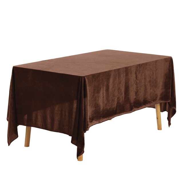 Unique Bargains 1 Pack Rectangle Tablecloth, Velvet Washable Table Cover for Wedding or Banquet Dark Coffee 160x280cm