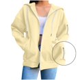 thumbnail image 5 of Yokua Women's Oversized Zip Hoodie Casual Long Sleeve Fleece Jacket Cute Girls Sweatshirt, 5 of 8