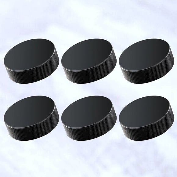 AURARMLET 6Pcs Ice Hockey Pucks Black Solid with Good Resilience for Accurate Shots and Passes