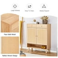 thumbnail image 4 of Shoe Storage Cabinet with 2 Drawers, Narrow Shoe Cabinet, Freestanding Wood Shoe Rack Cabinet with Shelves, for Foyer, Hallway, Natural, 4 of 8