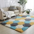 thumbnail image 2 of MDA Rug Imports Mateos Shag Collection Blue/Gold Abstract Area Rug 3'5'' X 5'5'' 4' x 6' Rectangle, 2 of 4