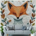 thumbnail image 4 of Orinice Fox Leaves Twigs Graphic Tapestry Wall Hanging for Home Decor, Unique Style for Living Room Bedroom Apartment, Dorm Wall Decor Art, 4 Sizes Available 40x30inch, 4 of 6