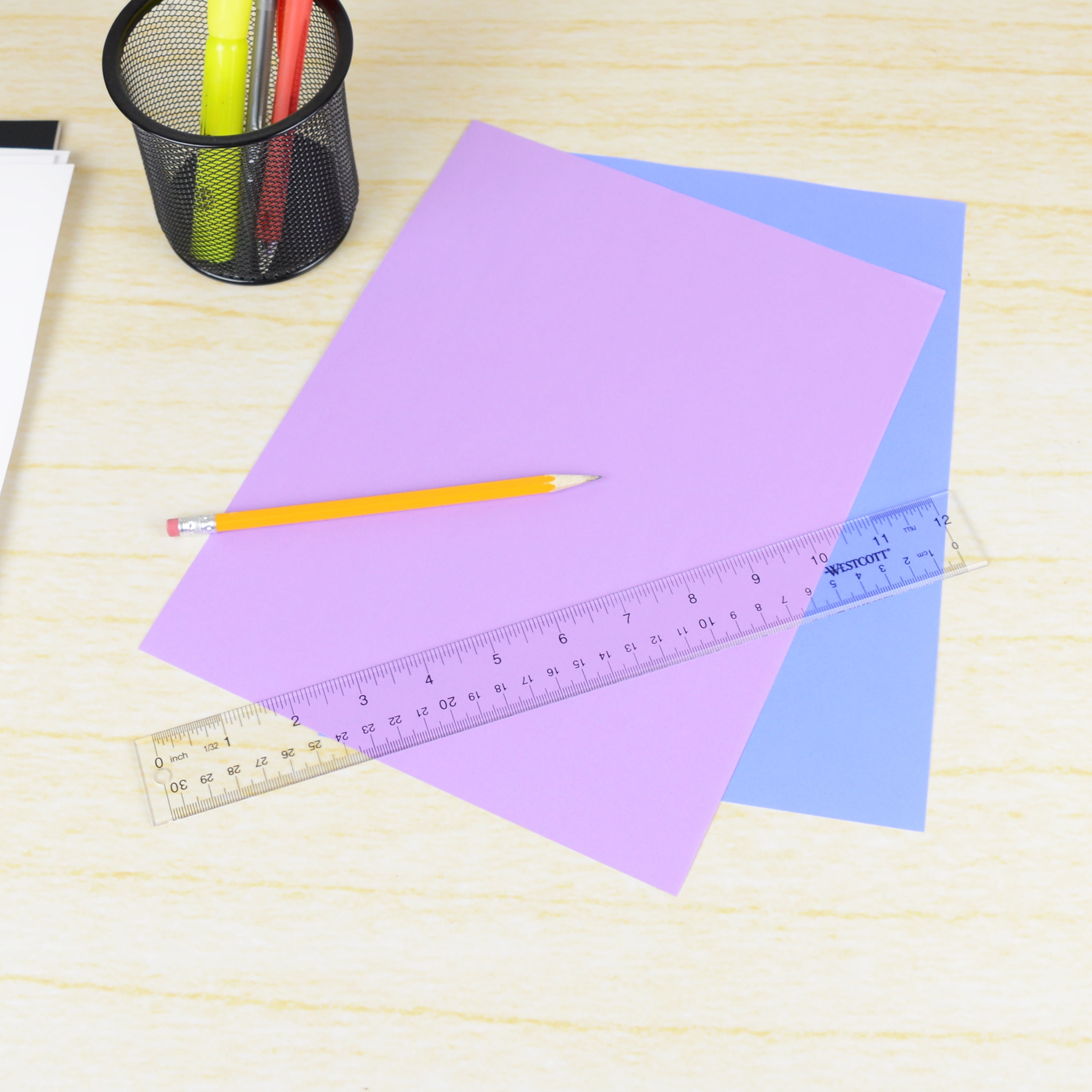 Westcott 12" Clear Acrylic Ruler, Metric Imperial Office 3-Pack, Suitable for Home School and Office Use