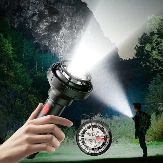 HOARBOEG Outdoor Bright Torch- Rose Head Heat Sink- Non-Slip Pattern Torch- Rechargeable Bright Torch - Portable Searchlight-5-speed Light- Battery Indicator With Household Tools Clearance