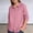Pink, variant on ClodeEU Women's 3/4 Sleeve Button Down Lapel Shirt,Casual Solid Color Blouse Green,Women's Plus L