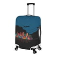 thumbnail image 2 of HELLHERO Anti Fading Luggage Protective Cover for Travel Airport, Polyester Spandex Anti-stain Luggage Protective Case, City Nightscape Silhouette, 2 of 5
