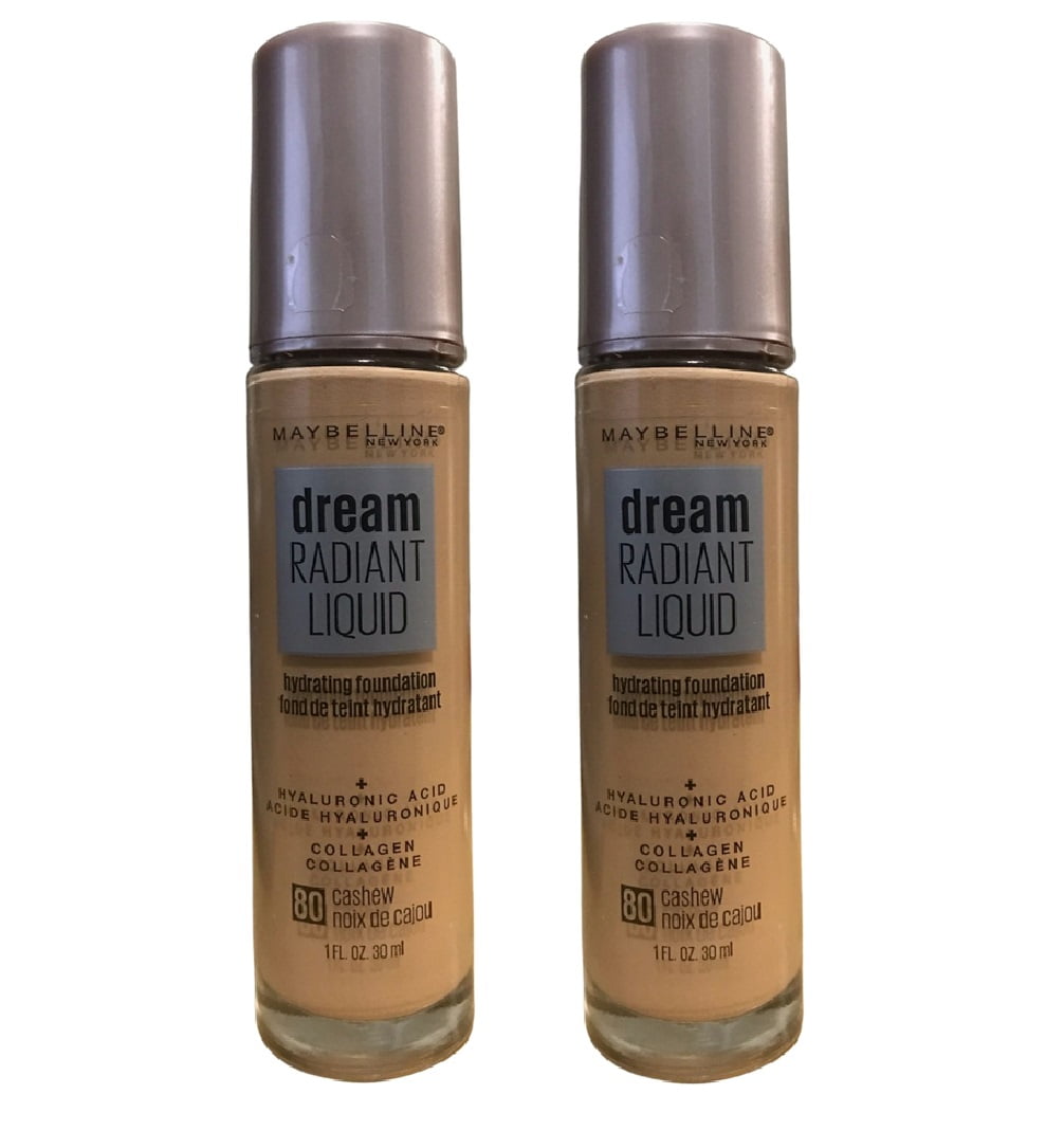Maybelline New York Dream Radiant Liquid Hydrating Foundation in Cashew 80, Pack of 2