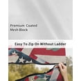 thumbnail image 6 of 4th of July RV Awning Sun Shade Screen 9'X7' Patriotic Starfish Anchor Mesh Sunscreen Red Stripes Leaves Awning Shade Screen with Zipper UV Blocker Completed Kits for RV Motorhome Camper, 6 of 7