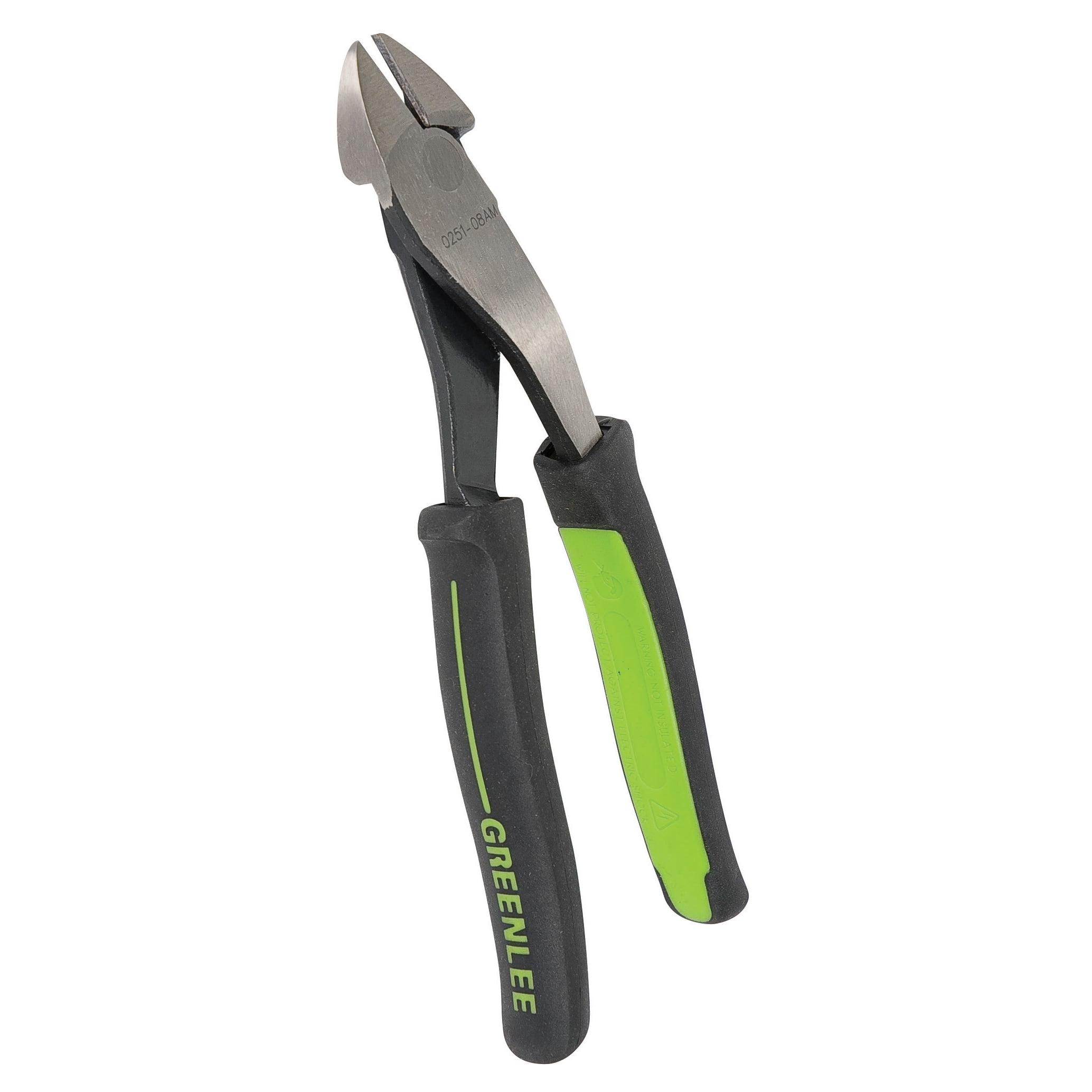 Greenlee Textron 025108AM 8" Angled Molded Grip Diagonal Pliers