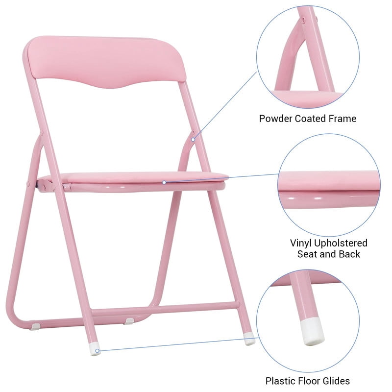 TROPOW Kids Folding Table and Chairs Set of 4, 5-Piece Children's Activity Table Set with Padded Vinyl Cushion, Toddler Table Set for Playroom, Nursery, Bedroom