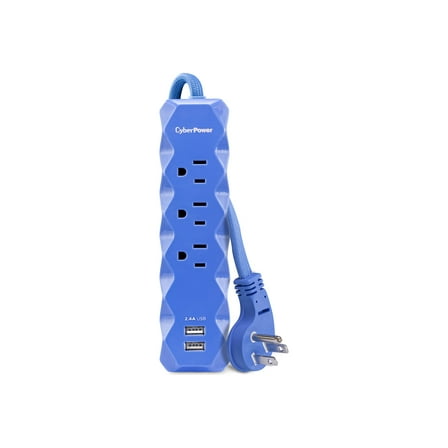 CyberPower HEX Surge Protector P303UDBL - Surge protector - AC 125 V - 1625 Watt - output connectors: 3 - 3.3 ft cord