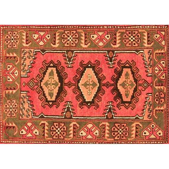 Ahgly Company Indoor Rectangle Persian Orange Traditional Area Rugs, 7' x 10'