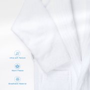 American Soft Linen Women’s Fleece Bathrobe – Luxury Soft, Plush, Fuzzy & Warm Robe for Women, Cozy Spa Quality Adult Bathroom Lounge Robe